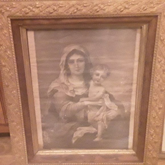 REDUCED FIRM 19th Century Framed Madona & Child..Gilt Frame